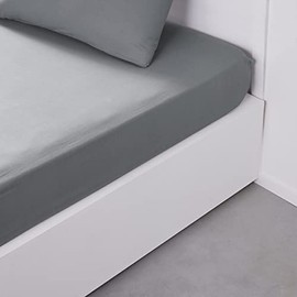 TODAY Essential Fitted Sheet, 140 x 190 cm, Double, 100% Cotton, Plain