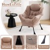 Lazy Chair, Comfy Reading Accent Chair for Bedroom, Khaki