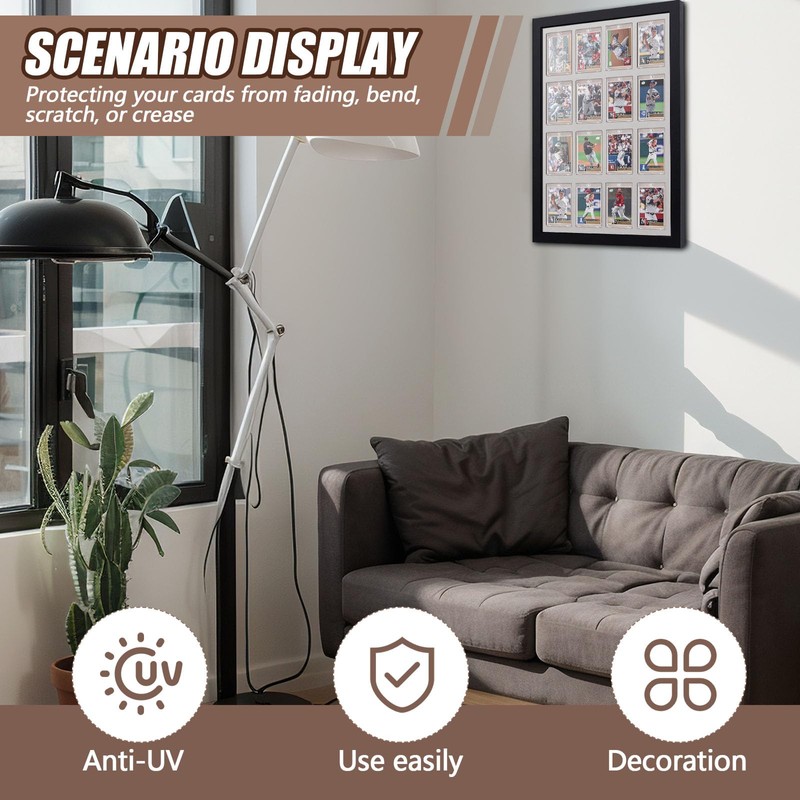 Yuntau 16 Grids Trading Card Display Frame Sports Card Display