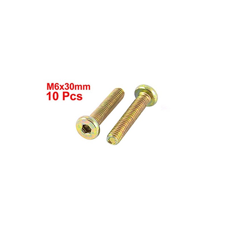 uxcell® M6 x 30mm Threaded Hex Socket Head Cap Screw