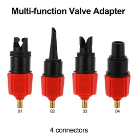 Oumers Inflatable SUP Pump Adaptor Air Pump Converter, 4 Standards Conventional Air Valve Attachment for Inflatable Boat, Stand Up Paddle Board, Inflatable Bed, Etc