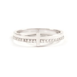 STORYJEWELLERY Cross Rings for Women, Purity Ring, Christian Jewelry for Women, Sterling Silver Promise Rings for Women Non Tarnish, Eternity Band Rings, Faith Rings, Stackable Rings, Wedding Bands,