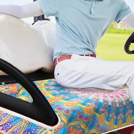 ENYORSEL Golf Cart Seat Covers, Mandala Golf Cart Seat Towel Blanket for All EZGO, Yamaha, Club Cars, Icon and More 2/4-seats Cart, 100% Microfiber, Essential Golf Cart Accessories, 51'' x 31''