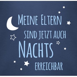 Shirtracer - Baby Bodysuit Long Sleeve Girl Boy - Sayings - Meine Eltern sind jetzt auch Nachts erreichbar Blue, 1 Navy Blue