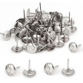 Upholstery Tacks, 200pcs 7/16 Inch Furniture Tacks Nails,Upholstery Nails for Furniture DIY Decorative,DIY Project, Home Decor (Silver)