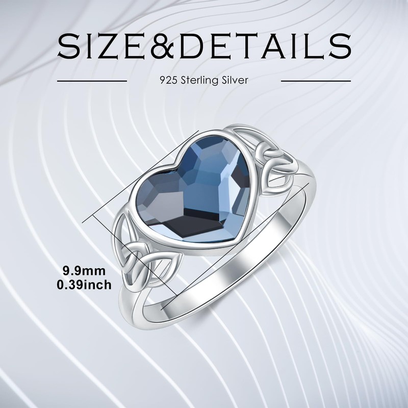 AOBOCO Celtic Knot Urn Ring for Women 925 Sterling Silver