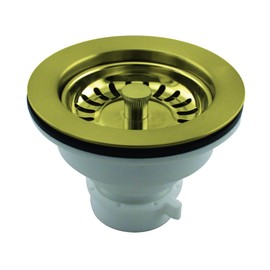 Westbrass Push-Pull Style Large Kitchen Sink Basket Strainer, Polished Brass, D2143P-01