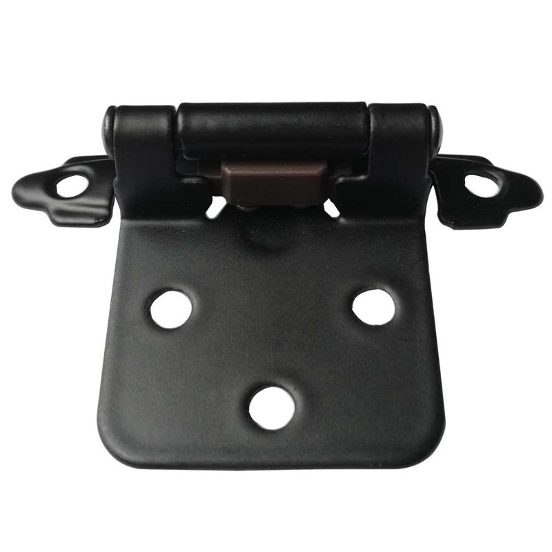 Smbbit Traditional Flat Black Cabinet Hinge Variable Overlay 10 Pack