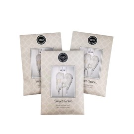 BRIDGEWATER - 3 pack of Sweet Grace - Floral Scented Sachet Bag, Drawer Fragrance, Wardrobe Air Room Freshener - Passion Fruit, Sparkling Tea, Patchouli