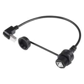 SinLoon USB 2.0 Type-B 90 Degree Printer Cable,Waterproof Type B Flush Mount Car Mount Extension Printer Cable,for Car Truck Boat Motorcycle Dashboard,Sync Printing and Data Transferring (Down 0.3M)