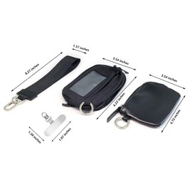 Nylosiaind Dual Pouch Wristlet Wallet Waterproof Nylon Keychain Organizer, Phone Strap &Slim Card Holder & Coin Purse, Black & Black