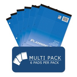 Roaring Spring Pack of Graph Ruled Paper Pads, 6 Pads Per Pack 3-hole punched, 80 Sheets (81256)