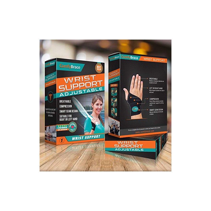 ComfyBrace Premium Lined Wrist Wrap/Carpal Tunnel Wrist Brace/Arthritis Hand Support