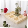 Kisangel 2pcs Wooden Desktop Storage Box Multi-Compartment Flowerpot Holders for