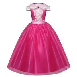 Exyesok - Disfraz de princesa para niñas pequeñas, fiesta de Halloween, cumpleaños, cosplay, Rosado, 4-5T