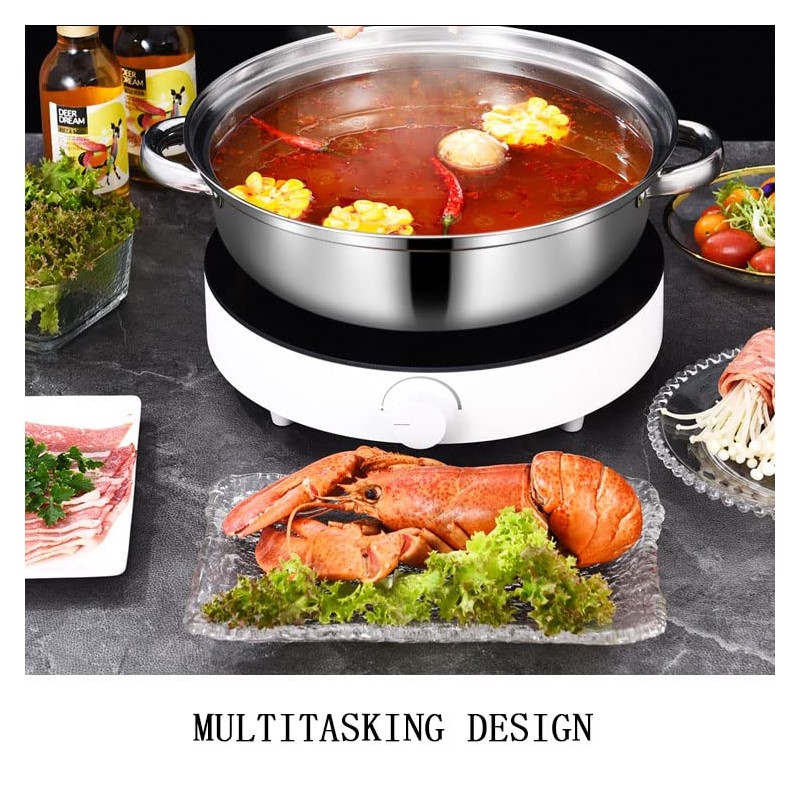 Steamer Pot for Cooking 11 inch Stainless Steel, 3-tier Multipurpose
