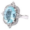 925 Sterling Silver Shiny Cubic Zirconia Rings Blue Diamond Ring