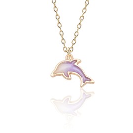 Dolphin Necklace Cute Marine Animals Necklace Colorful Dolphin Necklace Jewelry Ocean Sea Fish Necklace for Women Girls Gifts