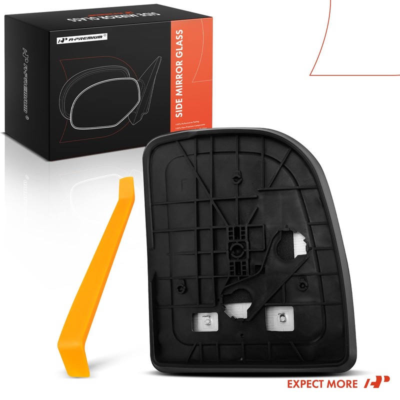 A-Premium Heated Mirror Glass with Backing Plate Compatible with Ford
