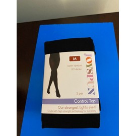 JOYSPUN NEW WOMEN'S SIZE MEDIUM JOYSPUN 2 PK SUPER OPAQUE CONTROL TOP TIGHTS 80 DENIER