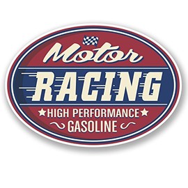 2 x Motor Racing Vinyl Sticker Bike Laptop Car Bike Motorbike Gas Racing #5026 (10cm Wide x 7cm Tall)