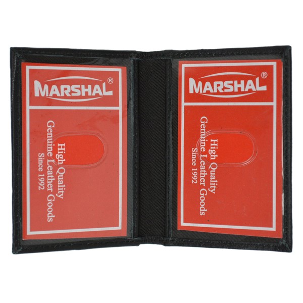 MARSHAL MARSHAL Slim Thin Leather Credit Card ID Mini Wallet