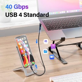 SinLoon 240W USB C 90 Degree Angle Adapter 40Gbps Type C Male to Female Extender Connector Adapter, Supports 8K Audio and Video 240W/50V Charging, Suitable for Tablets, Laptops (C-U)
