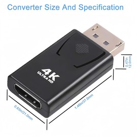 4K to HDMI Adapter,Male to HDMI Adapter for Computer, Gold Plated Male to HDMI DP Connector for HP Laptop, PC, HDTV, Projector and Desktop (Two Pcs)