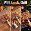 Stainless Steel Grill Basket with Removable Divider – Reusable BBQ