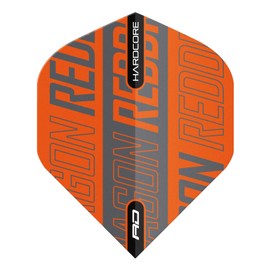 RED DRAGON Hardcore XT Orange and Black Dart Flights - 4 Sets Per Pack (12 Dart Flights in Total)