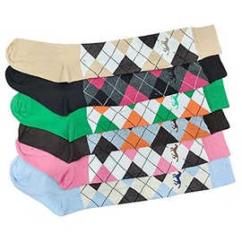 6 x Ladies Women Equestrian Horse Riding Socks with Argyle Design Colour:Assorted Size:4-7