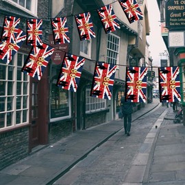 2PACK VJ Day 80th Anniversary Flag 2025 VJ Day 80th Anniversary Decorations Banner Bunting for Bar Club Garden School Street - One string 10m long, 20 flags