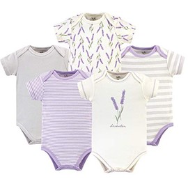 Touched by Nature Unisex Baby Organic Cotton Bodysuits Lavender