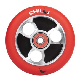 Chilli Pro Parabol 100mm Scooter Wheel w/Bearings - Red/Silver