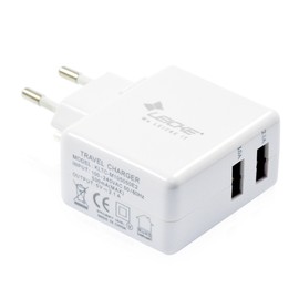 Leicke Wall Charger Adapter/Travel Charger with USB Input | 2 USB 5V - Universal Charger