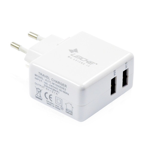 Leicke Wall Charger Adapter/Travel Charger with USB Input | 2