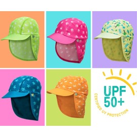 Jona UPF 50+ Sombrero con solapa de protección solar para niños y niñas, gorro de sol con solapa para el cuello para niños y niñas, Rosado, 3-24 Meses