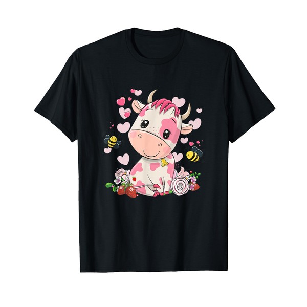 Strawberry Cow, Cute Cow, Pink Cow Pet v2 T-Shirt