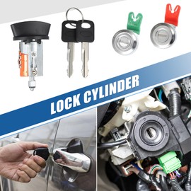 uxcell Door Lock Cylinder Tumbler Ignition Switch Lock Cylinder Assembly Starter Cylinder with Keys Set for Ford E150 250 350