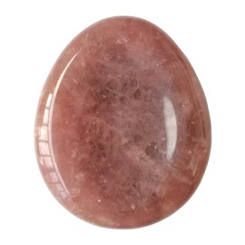 Manekieko Manekieko Natural Strawberry Quartz Water Drop Chakra Thumb Worry Stone,Stress Relax Healing Reiki Crystal Pocket Palm Stones