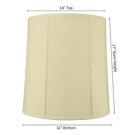 14"x16"x17” Prestige Tall Drum Lampshade Egg Shell Shantung, Cylinder Replacement Large Lamp Shade for Table Lamps