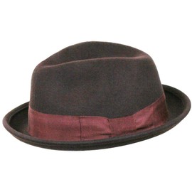 9th Street Men's Jasper' 100% Wool Stingy Brim Fedora Hat (XLarge (fits 7 1/2 to 7 5/8), Dk Brown)