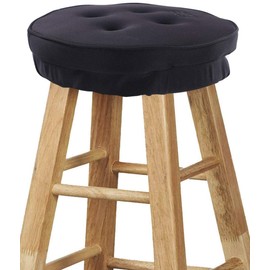 Big Hippo Bar Stool Cushion,Thicken Memory Foam Round Bar Stool Cover Non-Slip Backing Chair Cushion Pad with Elastic Band 12inch Black