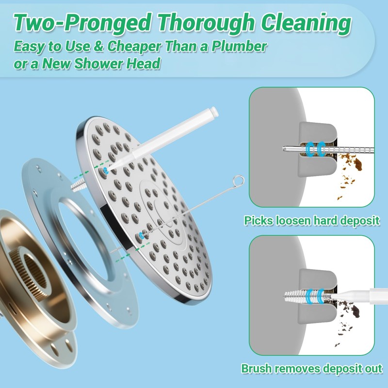 MAPVOLUT 50-in-1 Shower Head Cleaner Kit with Stainless Steel Needles