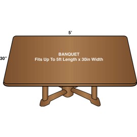 Covers For The Home Deluxe Elastic Edged Flannel Backed Vinyl Fitted Table Cover - Fashion Diamond (Blue) Pattern - Banquet - 5' x 30"