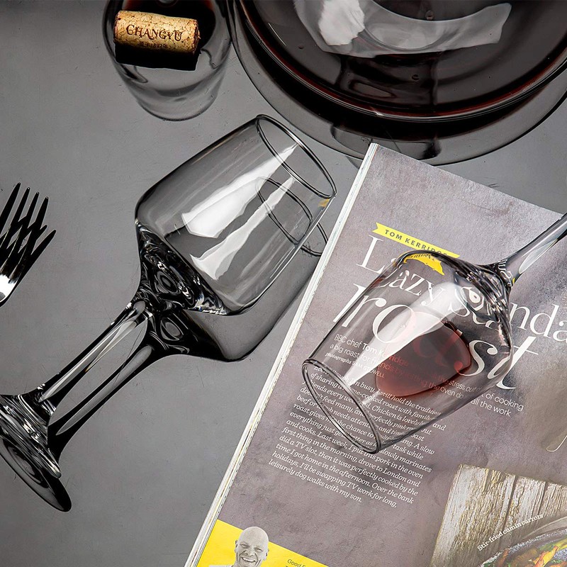 C CREST Wine Glasses Set of 8, 12oz, Lead-free, Clear,