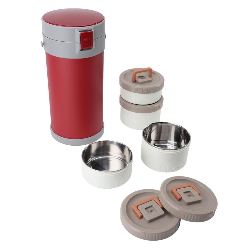 Asixxsix Stackable Lunch Box, Stainless Steel Thermal Leakproof Stackable Box