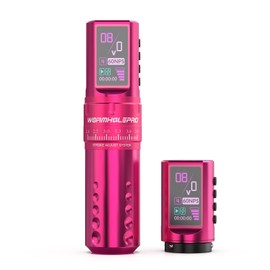 WORMHOLE PRO 7 Adjustable Strokes Tattoo Gun VIRGO Wireless Tattoo Machine with Coreless Motor 1,800 mAh Capacity Replacement Power Supply Digital LED Display Tattoo Pen for Tattoo Artists CHKP15-A