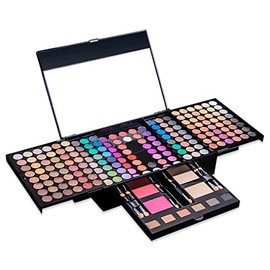 JasCherry Schminkkoffer Multifunktions Schmink Kosmetik Make-up Set mit Lidschatten, Blush Rouge, Pressed Powder Pulver, Augenbrauenpuder, Eyeliner - Schminkset Etui Box fÃ¼r Gesicht, Augenbraue #D