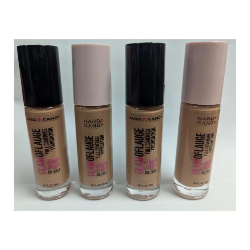 LOT OF 4 HARD CANDY GLAMOFLAUGE FULL COVERAGE FOUNDATION 1514